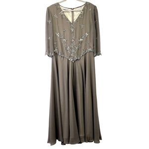 Scala Evening Formal Dress Grey Sequins Mother in law Wedding Women Size 14